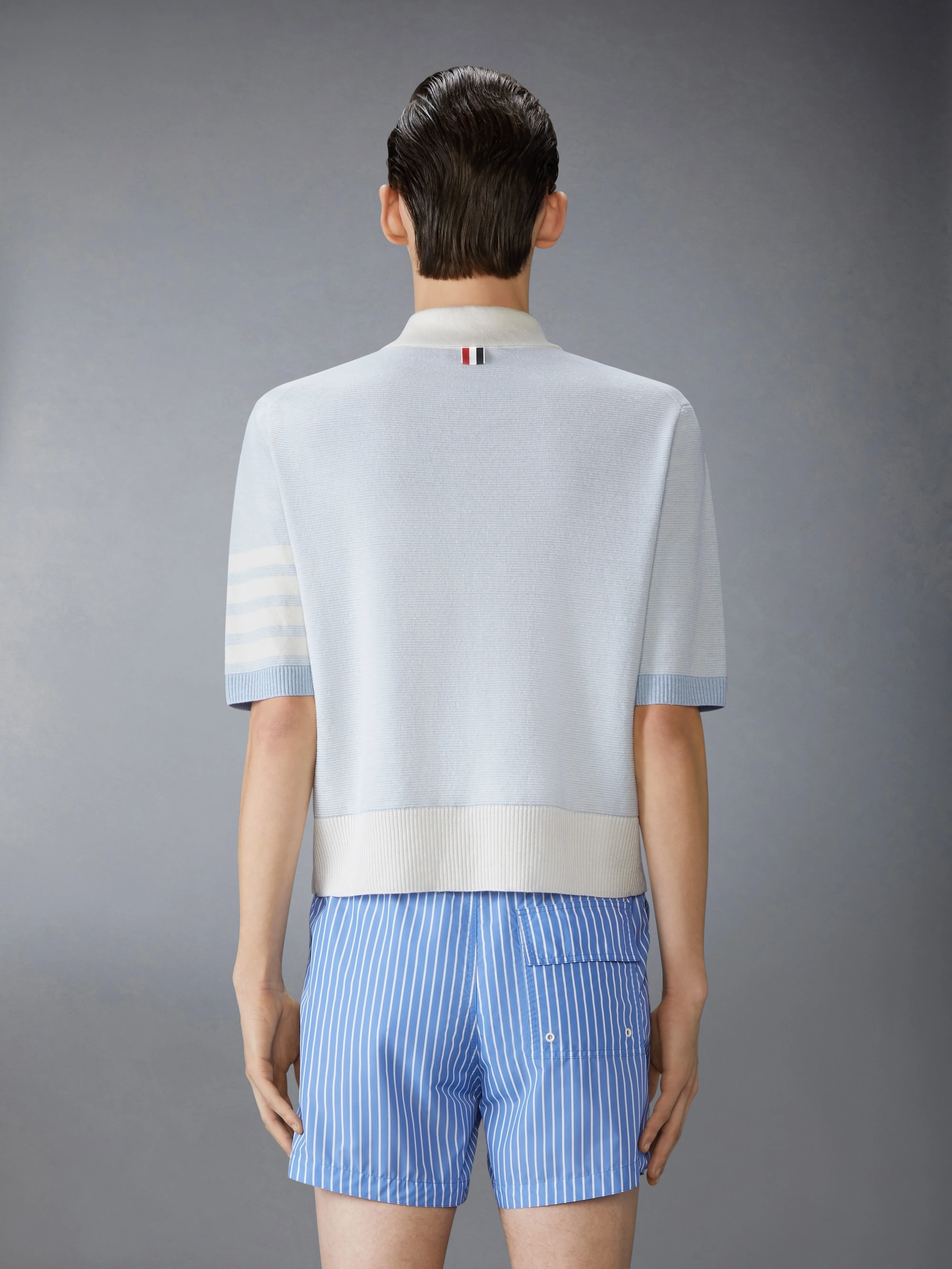 TEXTURED STRIPE STITCH 4-BAR RELAXED FIT POLO - Image 2