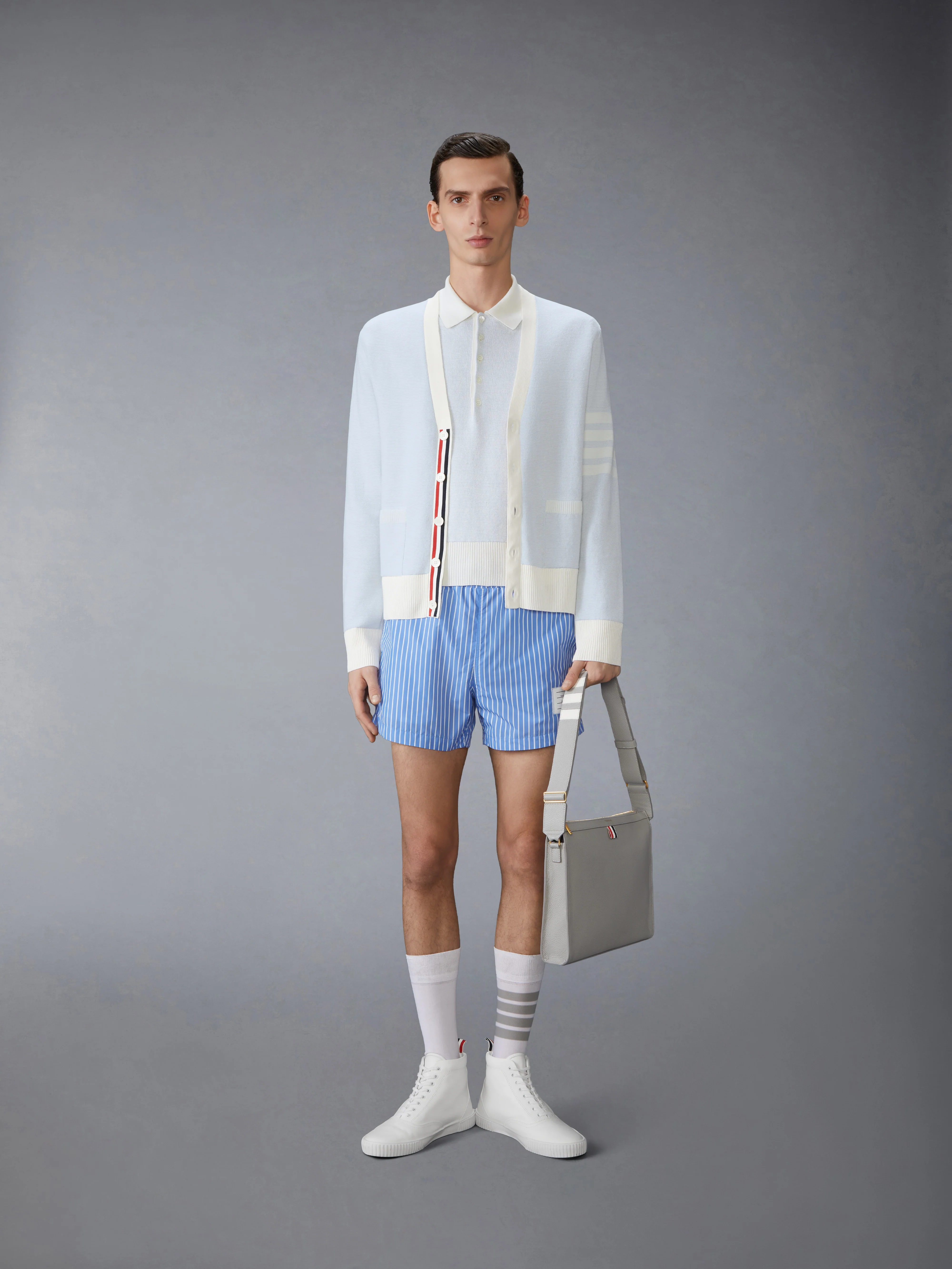 TEXTURED STRIPE STITCH 4-BAR RELAXED FIT POLO - Image 3