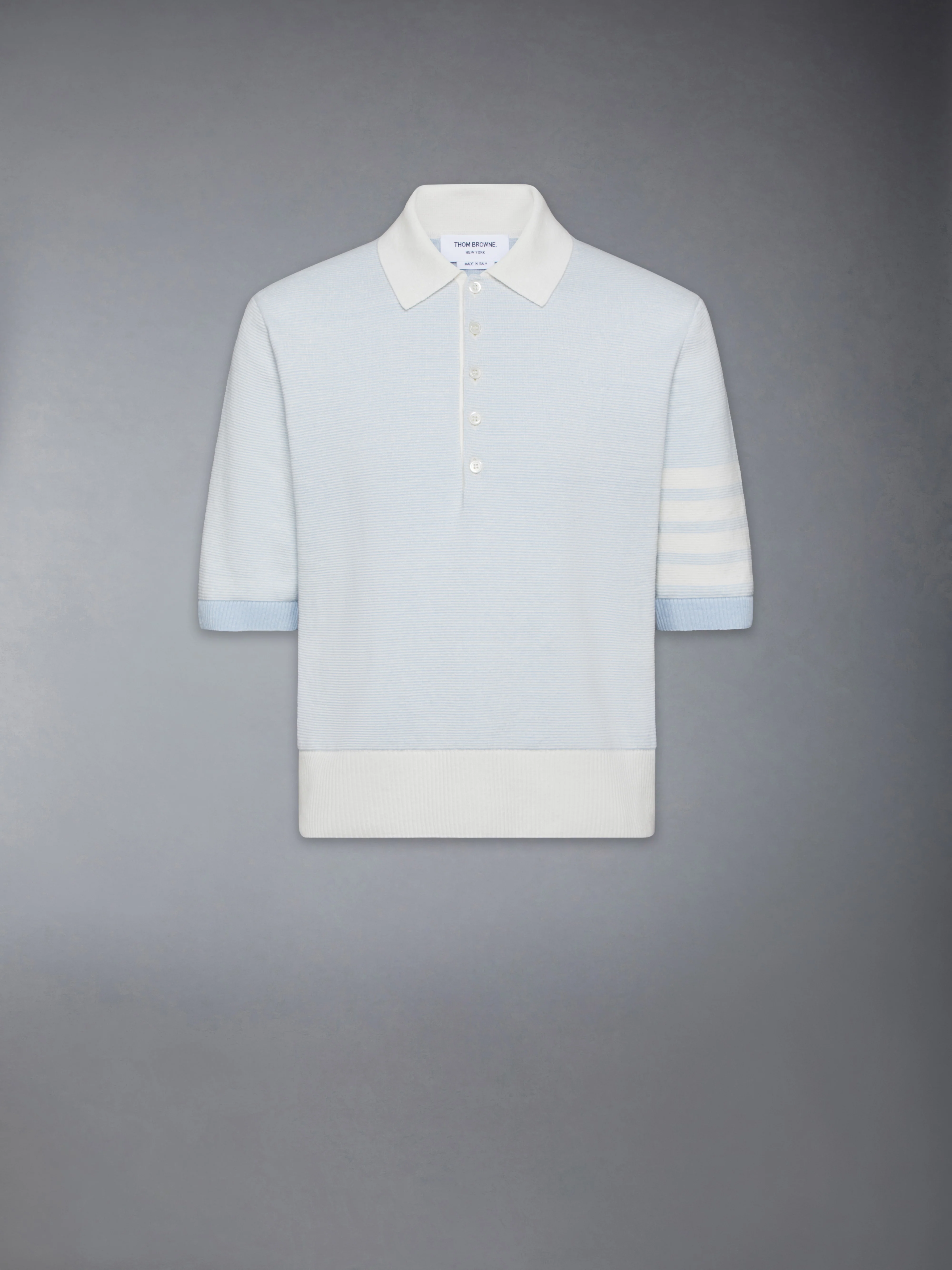 TEXTURED STRIPE STITCH 4-BAR RELAXED FIT POLO - Image 7