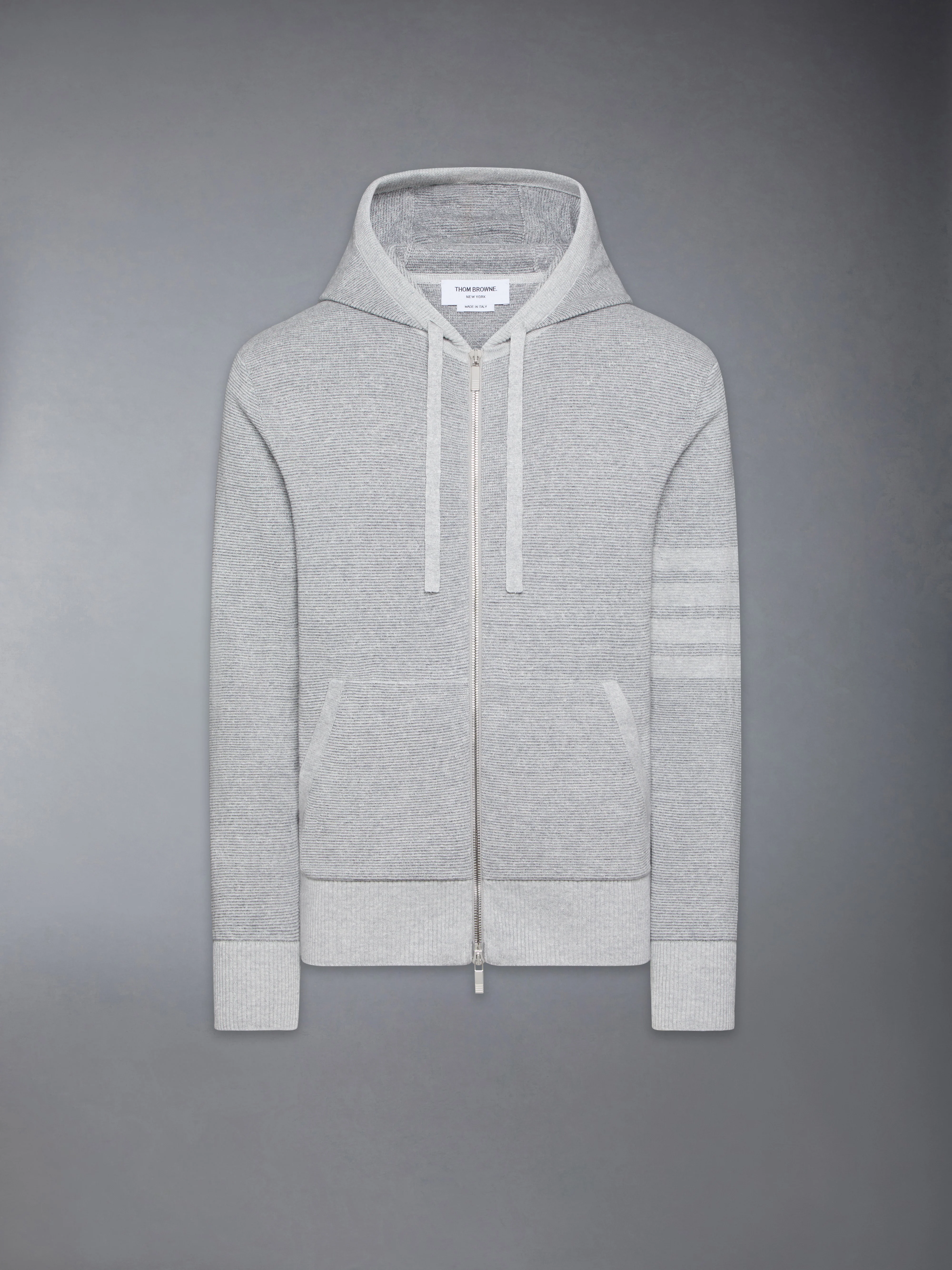 TEXTURED STRIPED STITCH 4-BAR RELAXED FIT HOODIE - Image 6