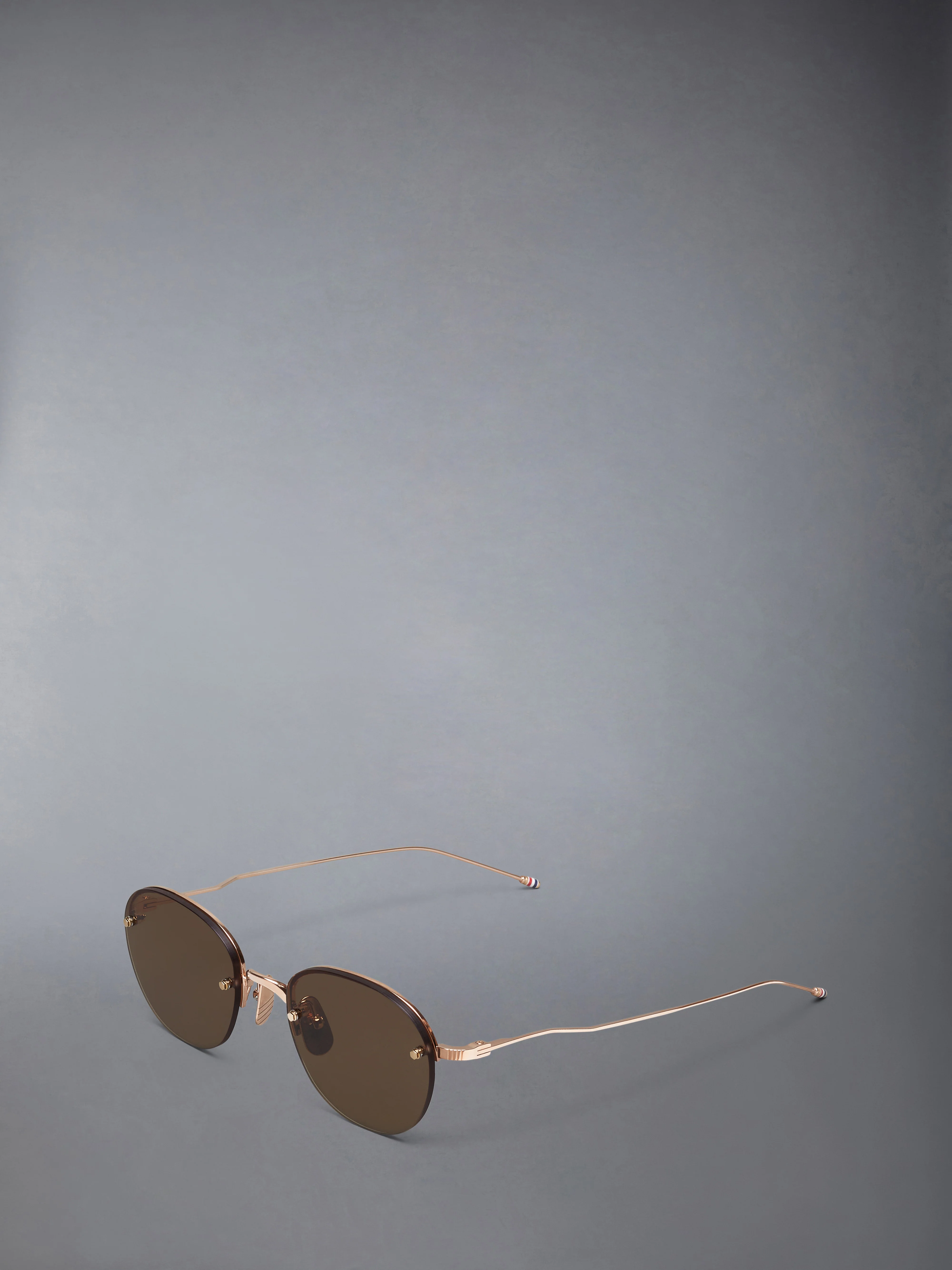 TITANIUM SEMI RIMLESS OVAL SUNGLASSES - Image 2