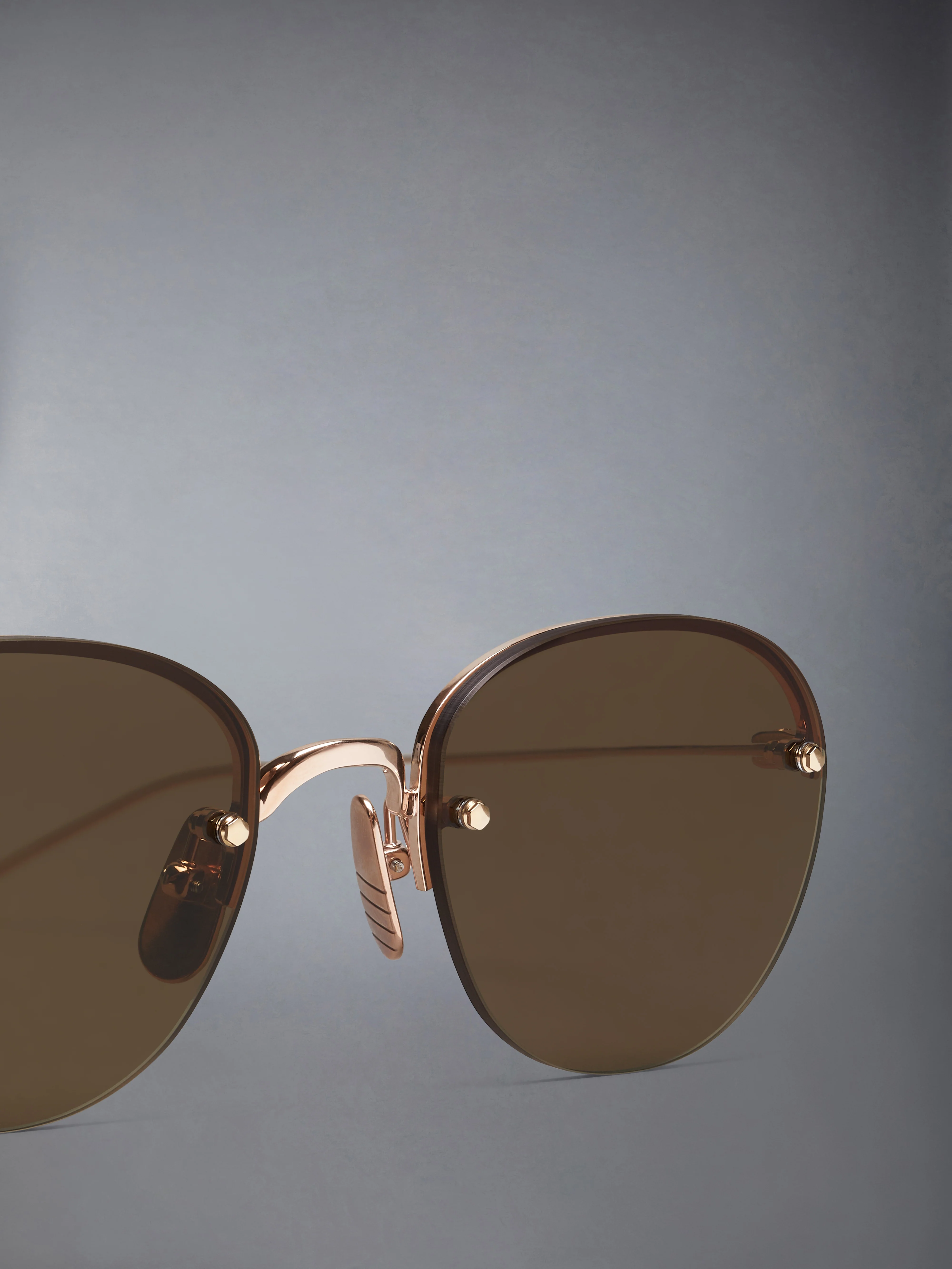TITANIUM SEMI RIMLESS OVAL SUNGLASSES - Image 3
