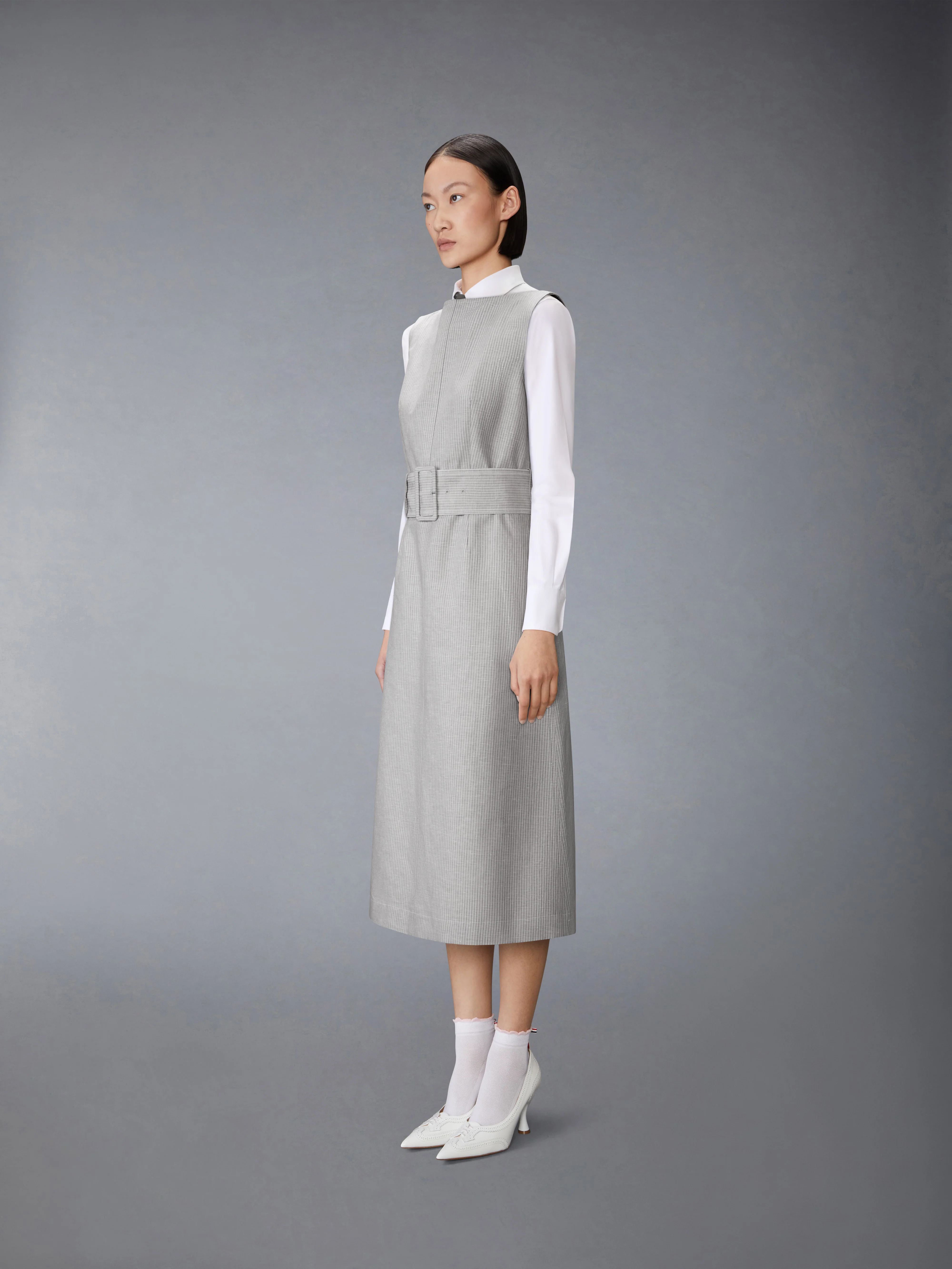 TONAL UNIVERSITY STRIPE BOAT NECK DRESS - Image 2