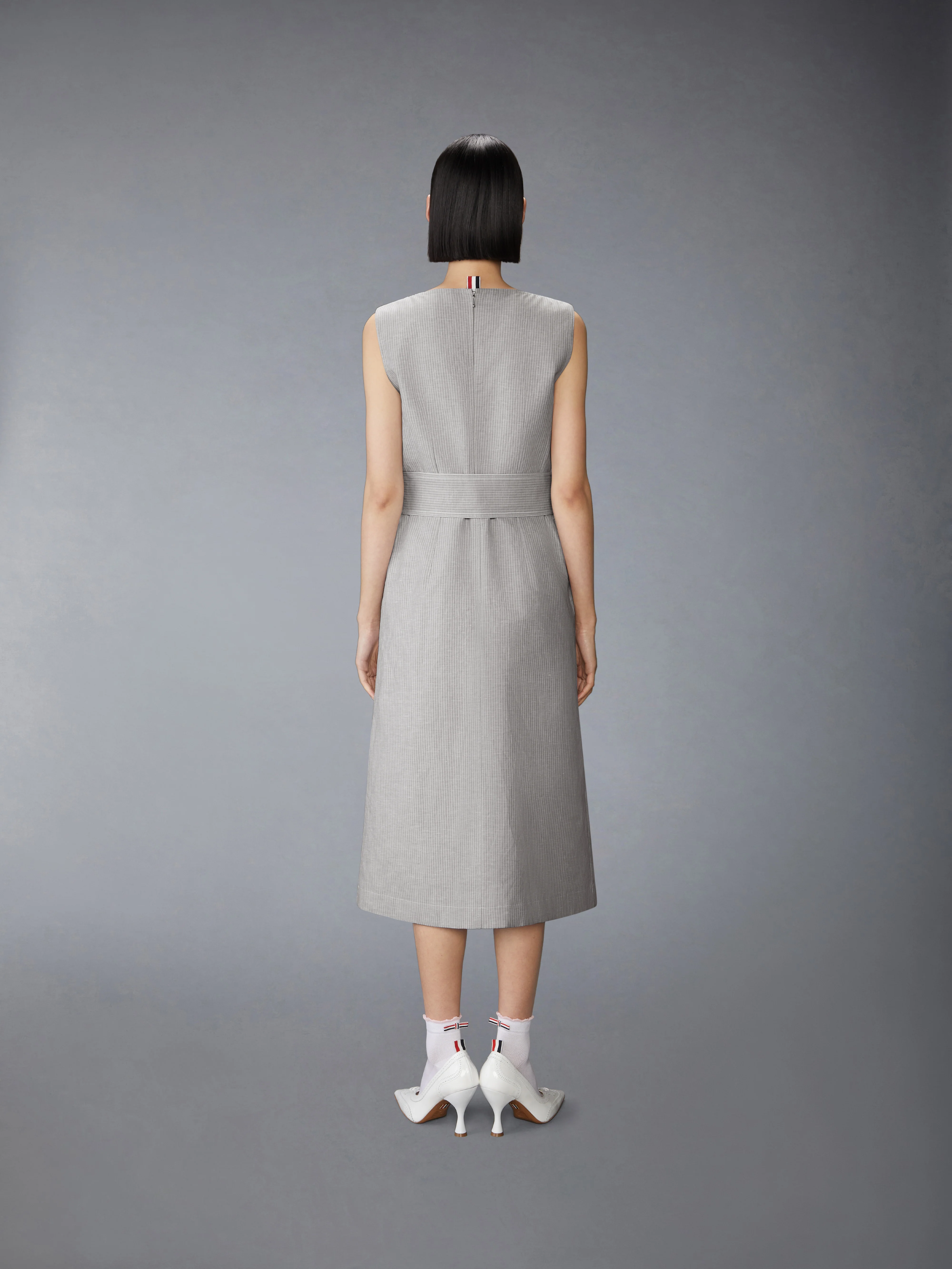 TONAL UNIVERSITY STRIPE BOAT NECK DRESS - Image 4