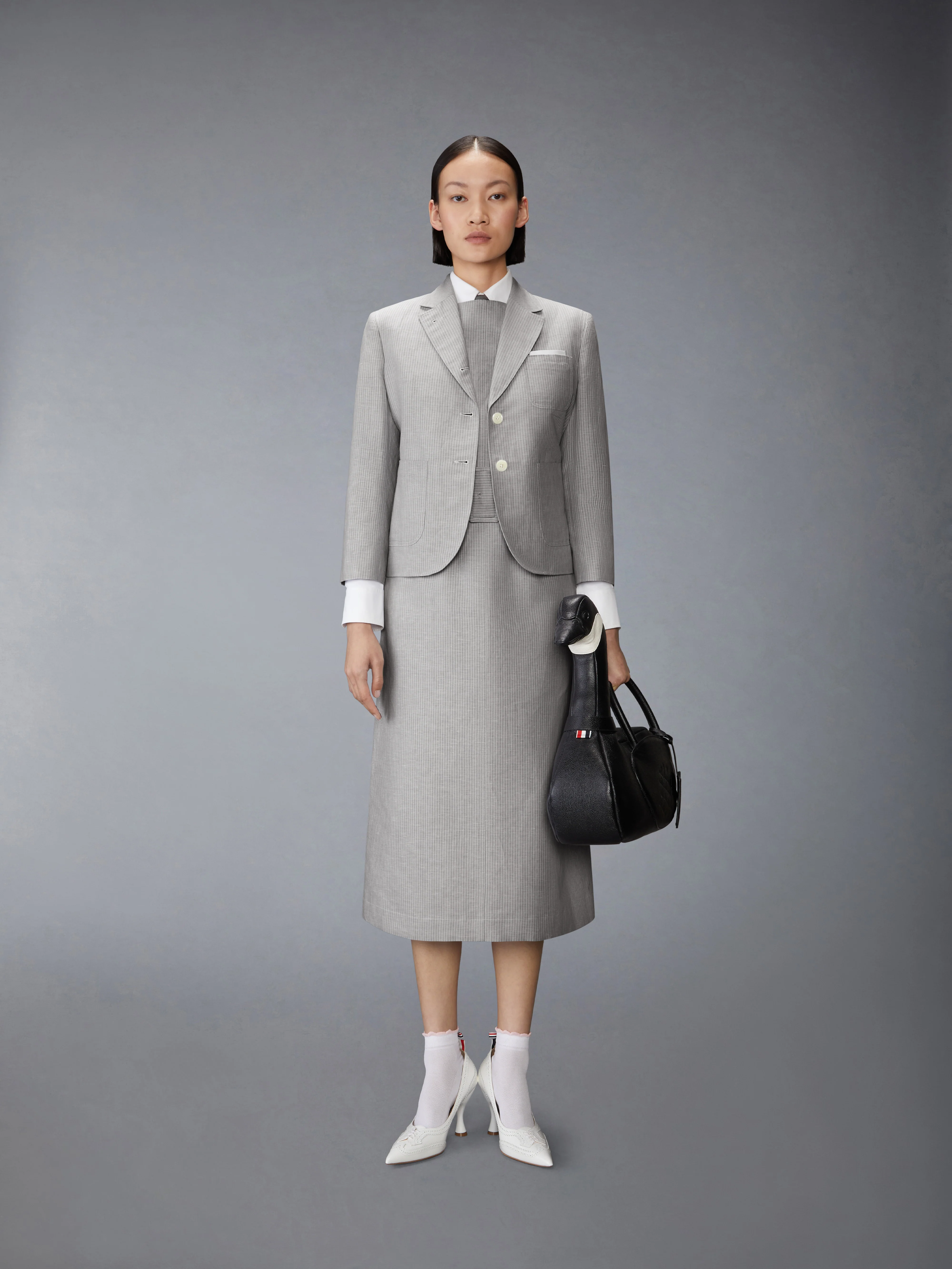 TONAL UNIVERSITY STRIPE BOAT NECK DRESS - Image 5