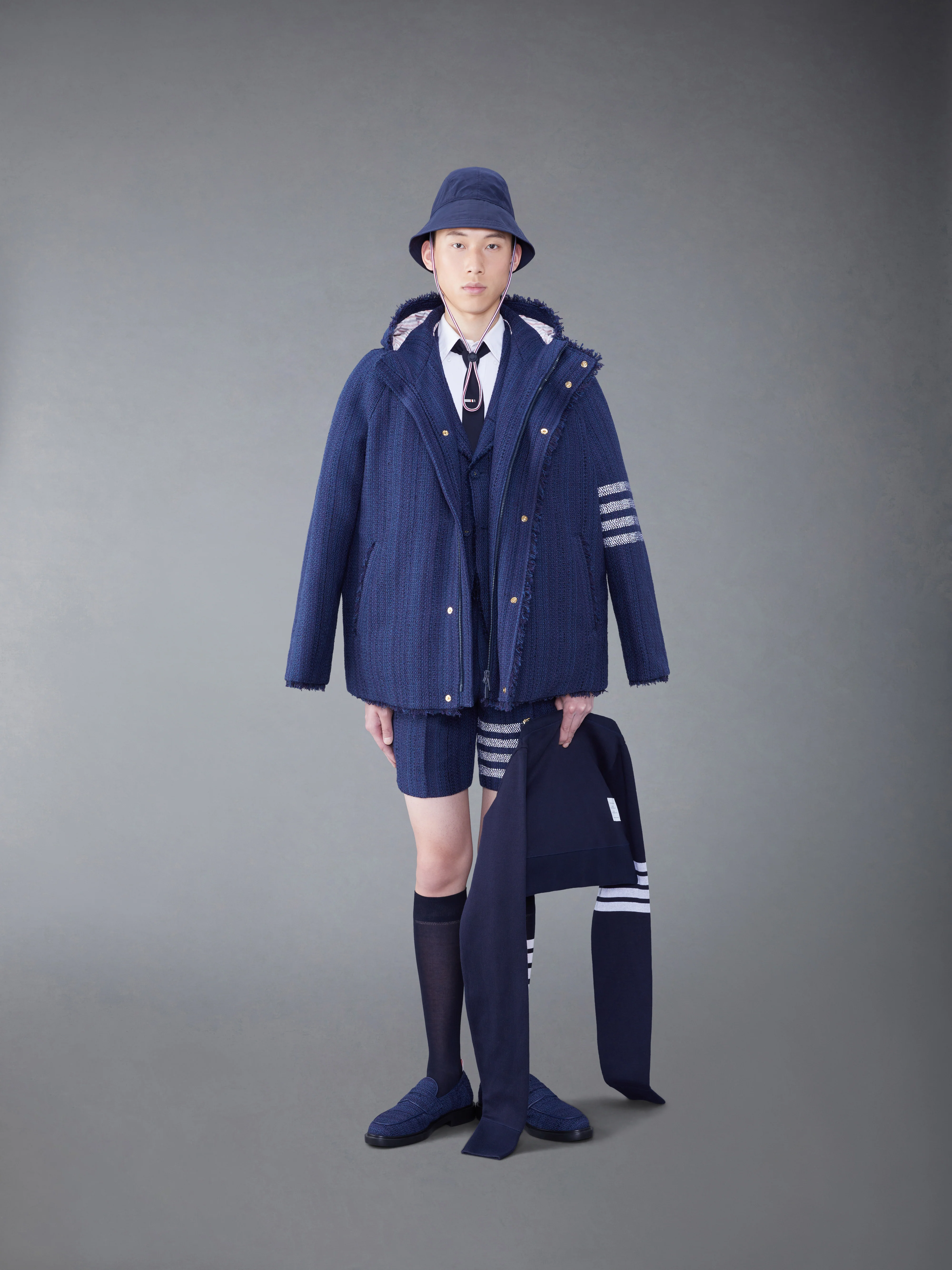 TWEED FRAY 4-BAR CROPPED FOOTBALL PARKA - Image 3