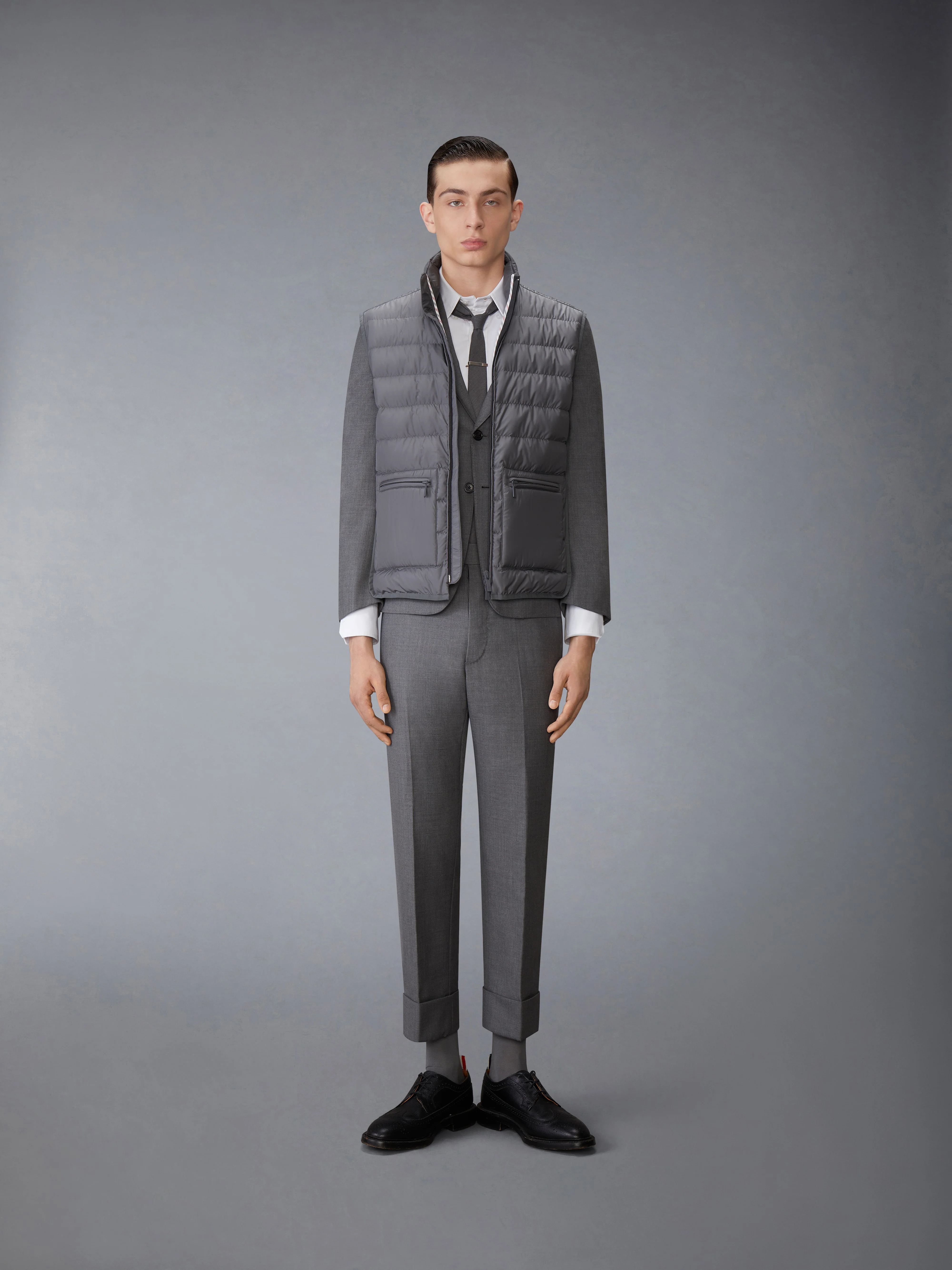 ULTRA LIGHT NYLON TECH FUNNEL NECK DOWN VEST - Image 3