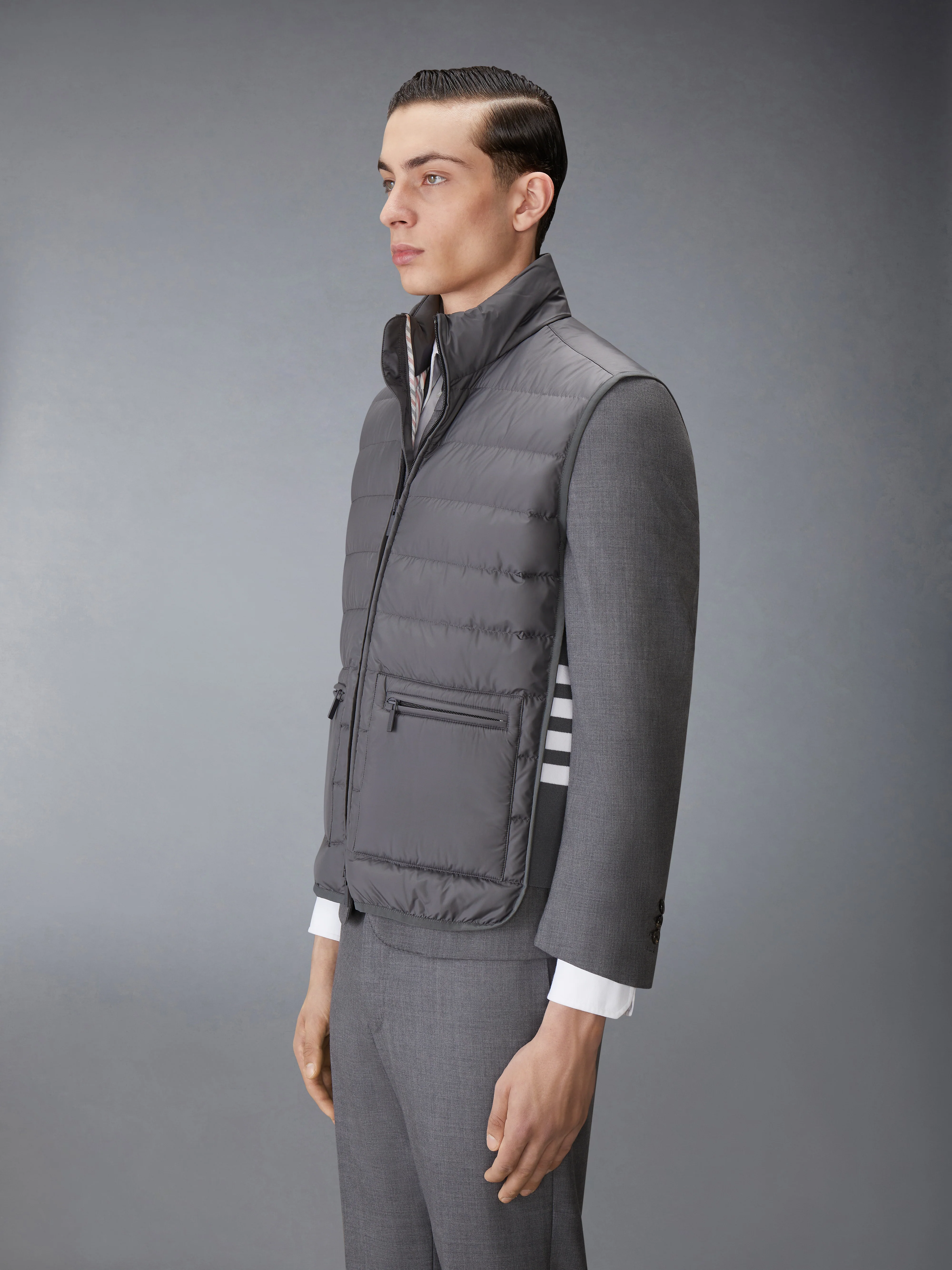 ULTRA LIGHT NYLON TECH FUNNEL NECK DOWN VEST - Image 4