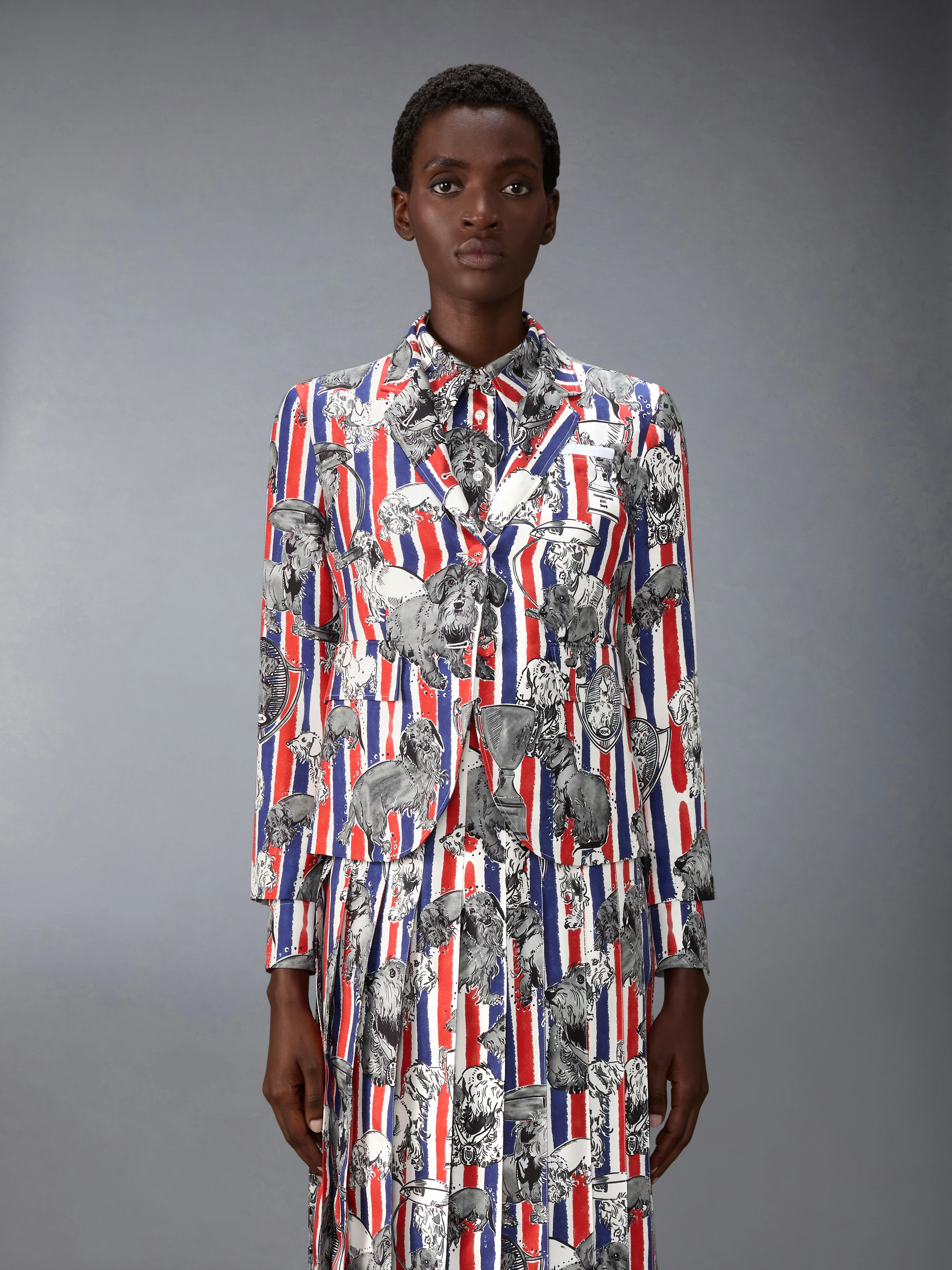 UNCONSTRUCTED SILK TWILL HECTOR TOILE SPORTCOAT