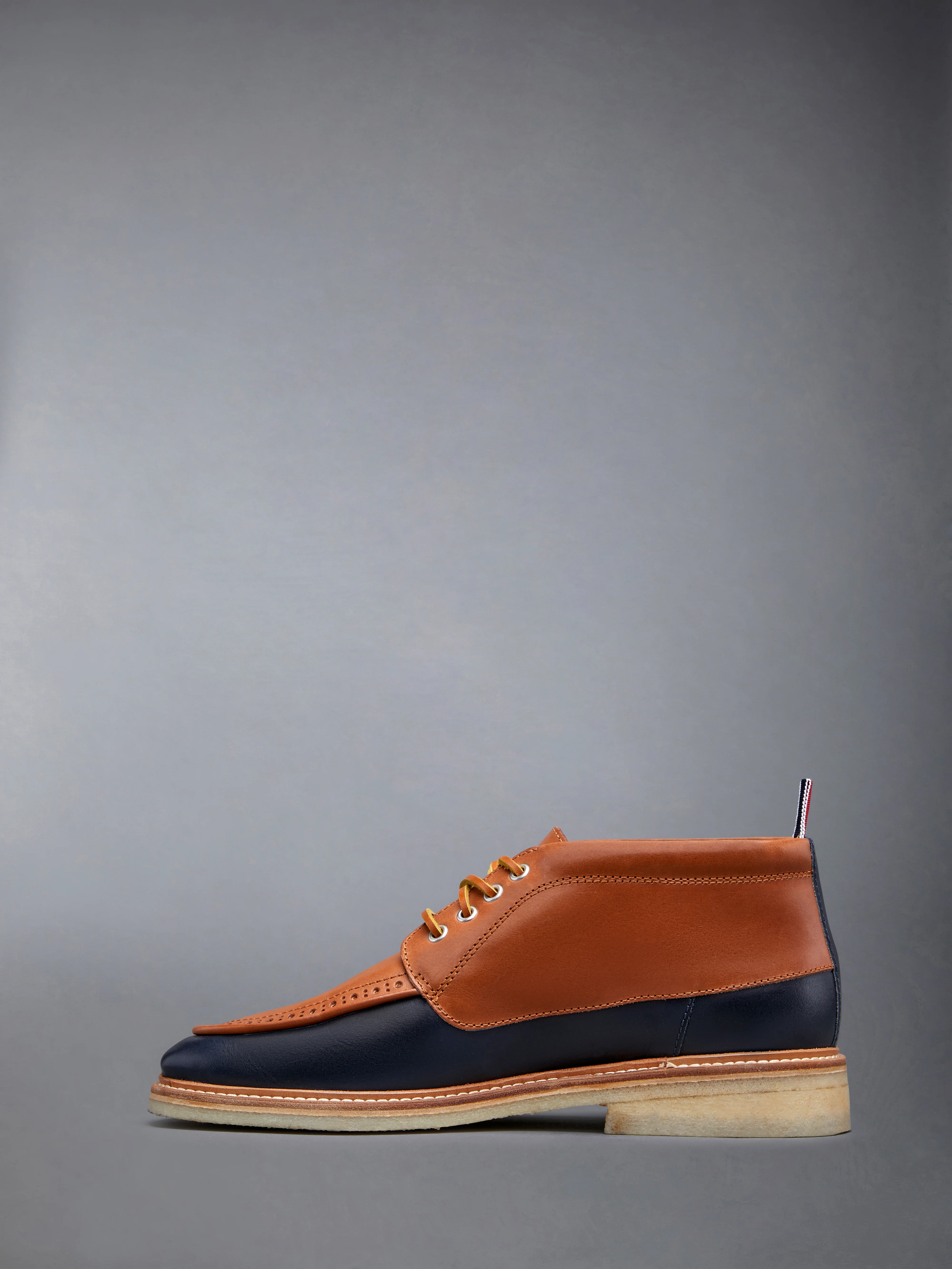 Vacchetta Leather Crepe Sole Mid Top Deck Shoe - Image 3