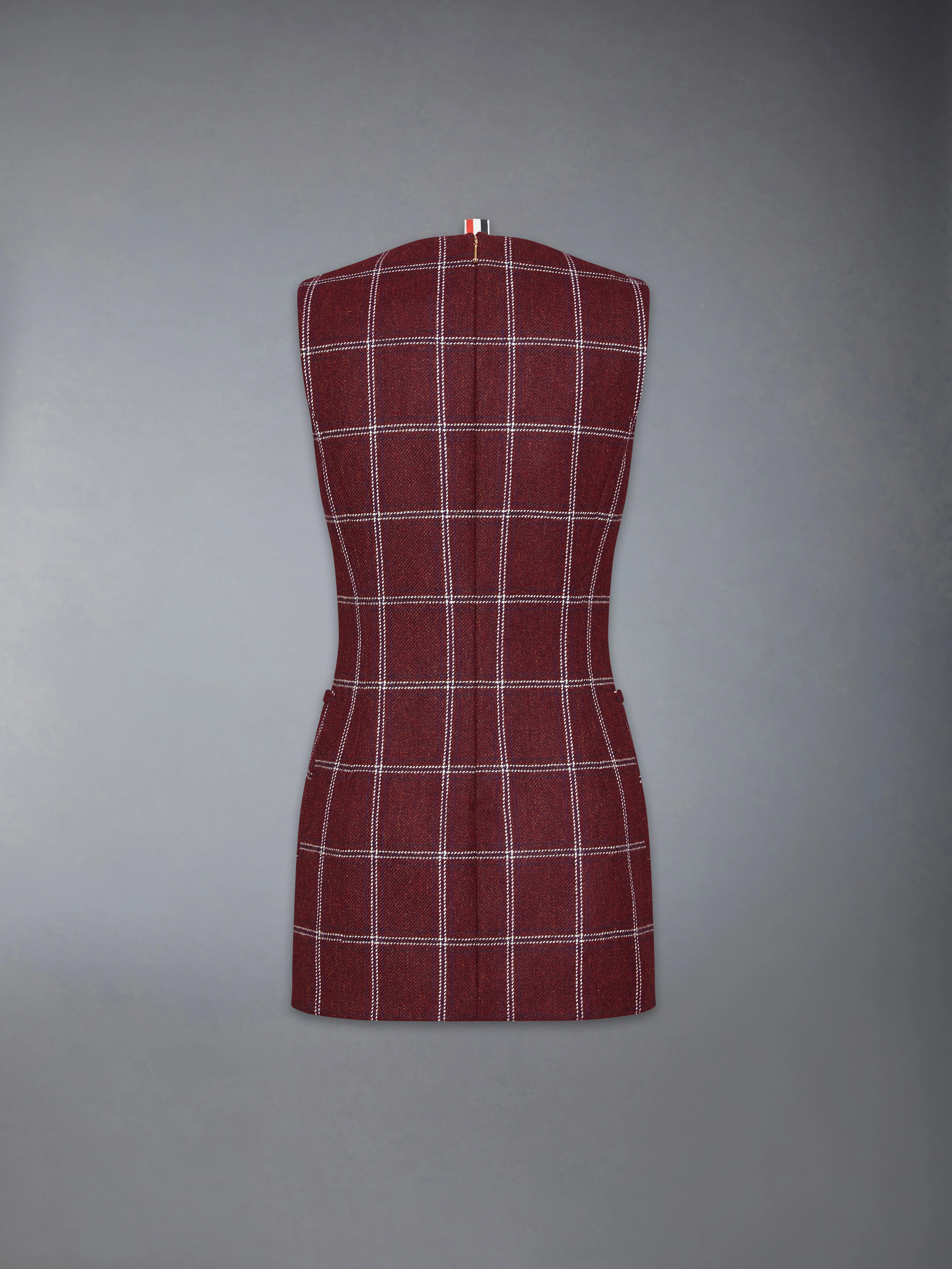 WINDOWPANE HUNTING TWEED MINI PENCIL DRESS - Image 7