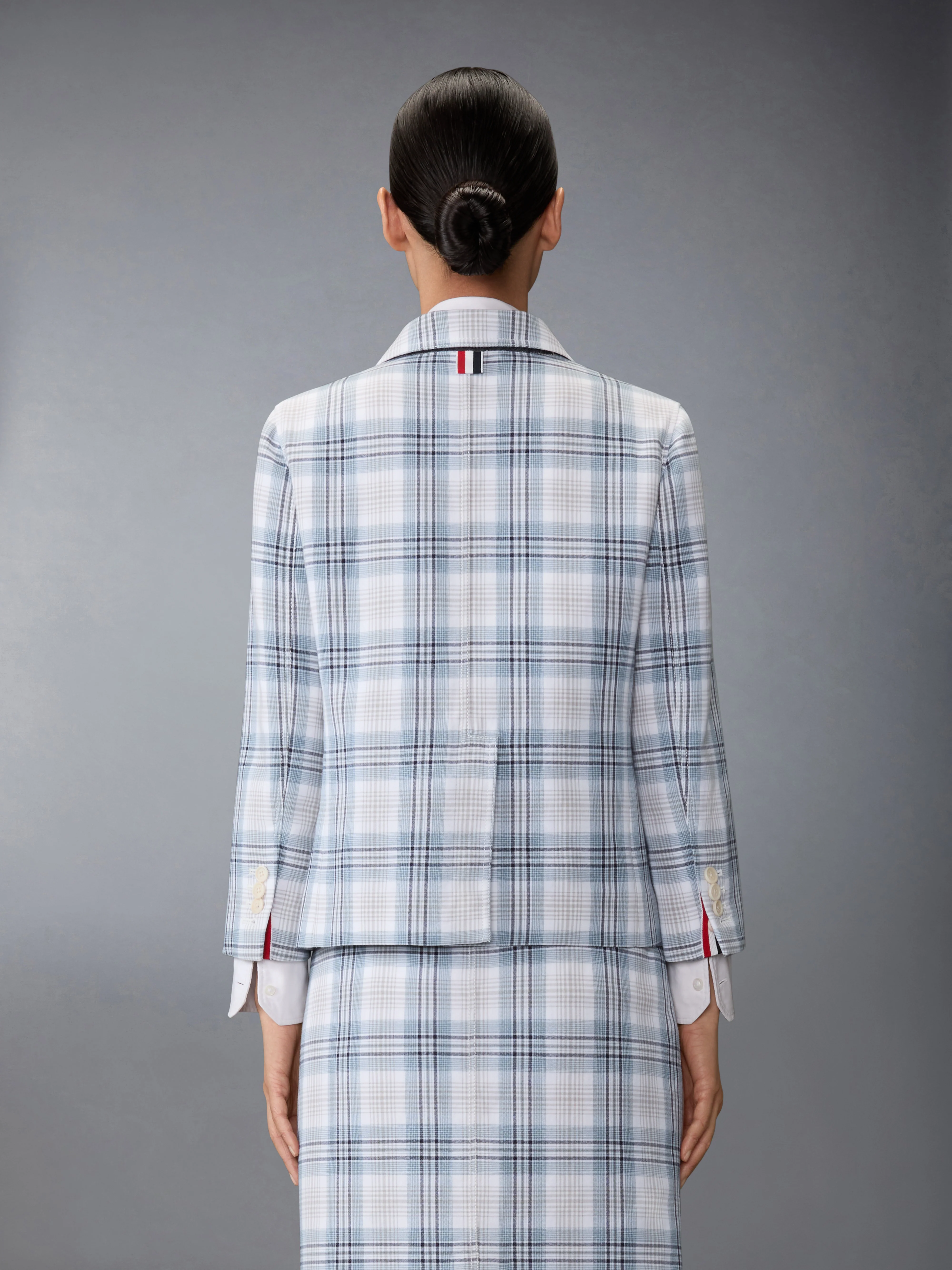 WINDOWPANE PLAID UNCONSTRUCTED CROPPED SACK JACKET - Image 5