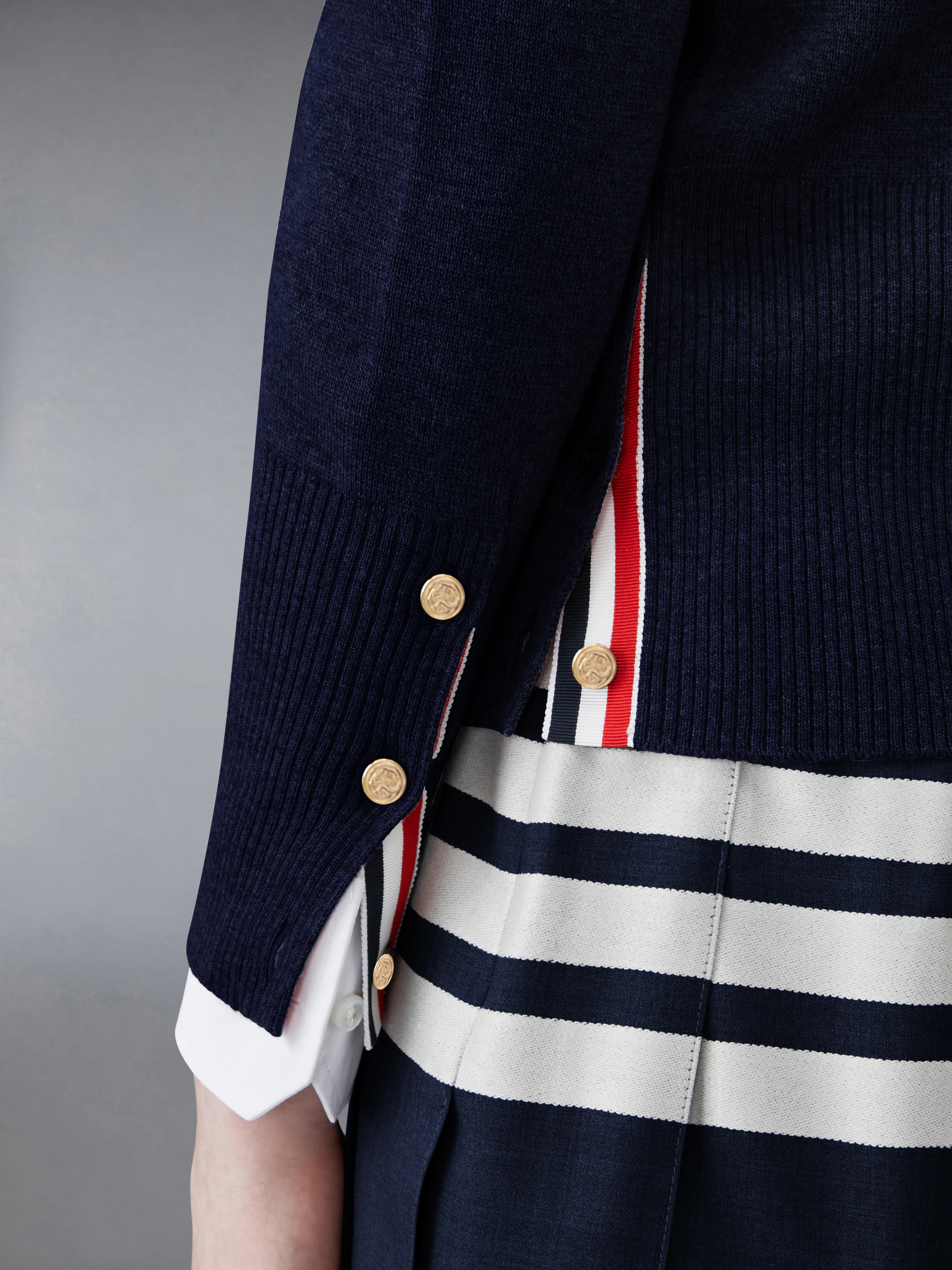 WOOL 4-BAR V-NECK CARDIGAN - Image 5