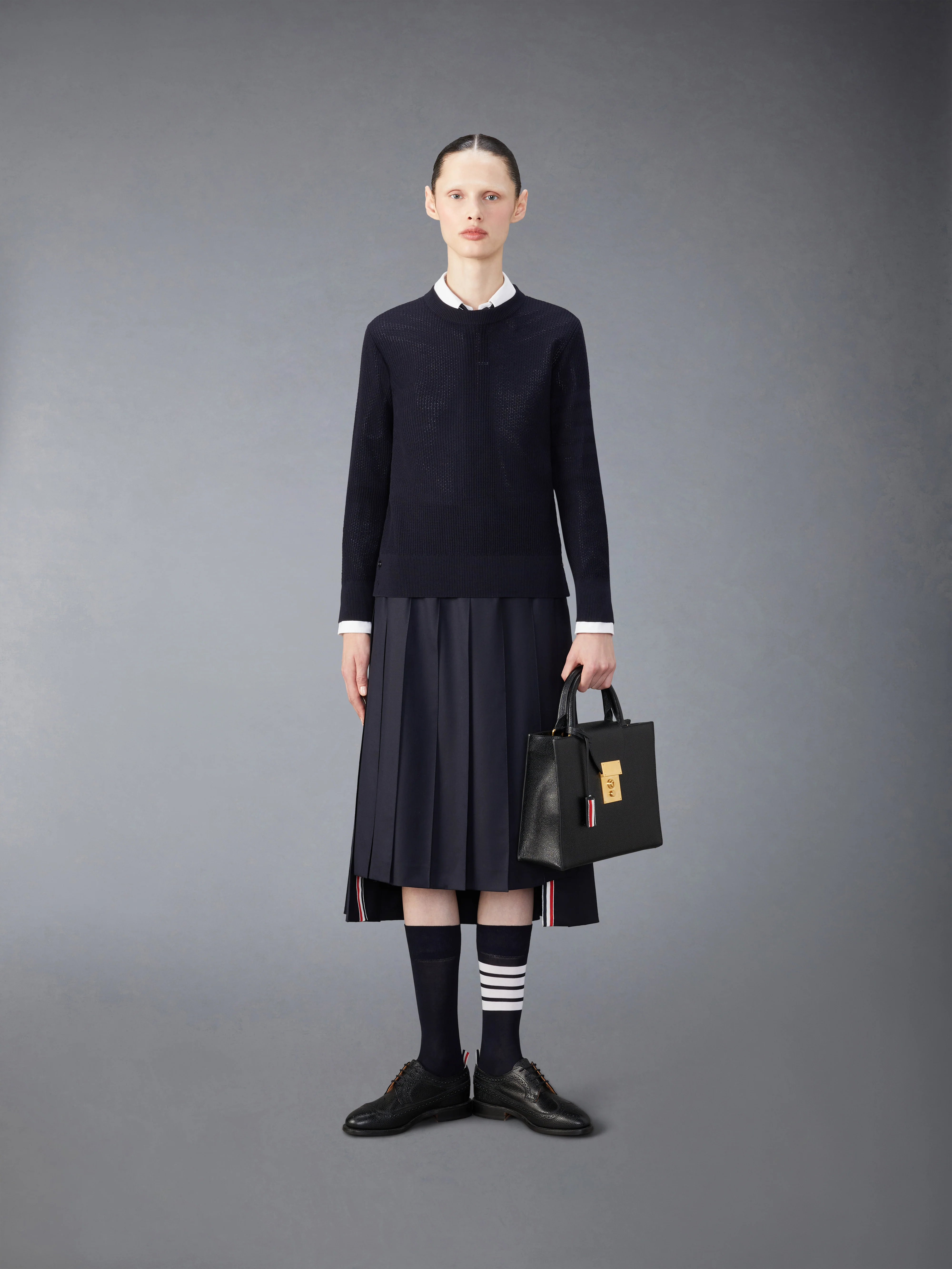 WOOL CREPE 4-BAR RELAXED FIT PULLOVER - Image 3