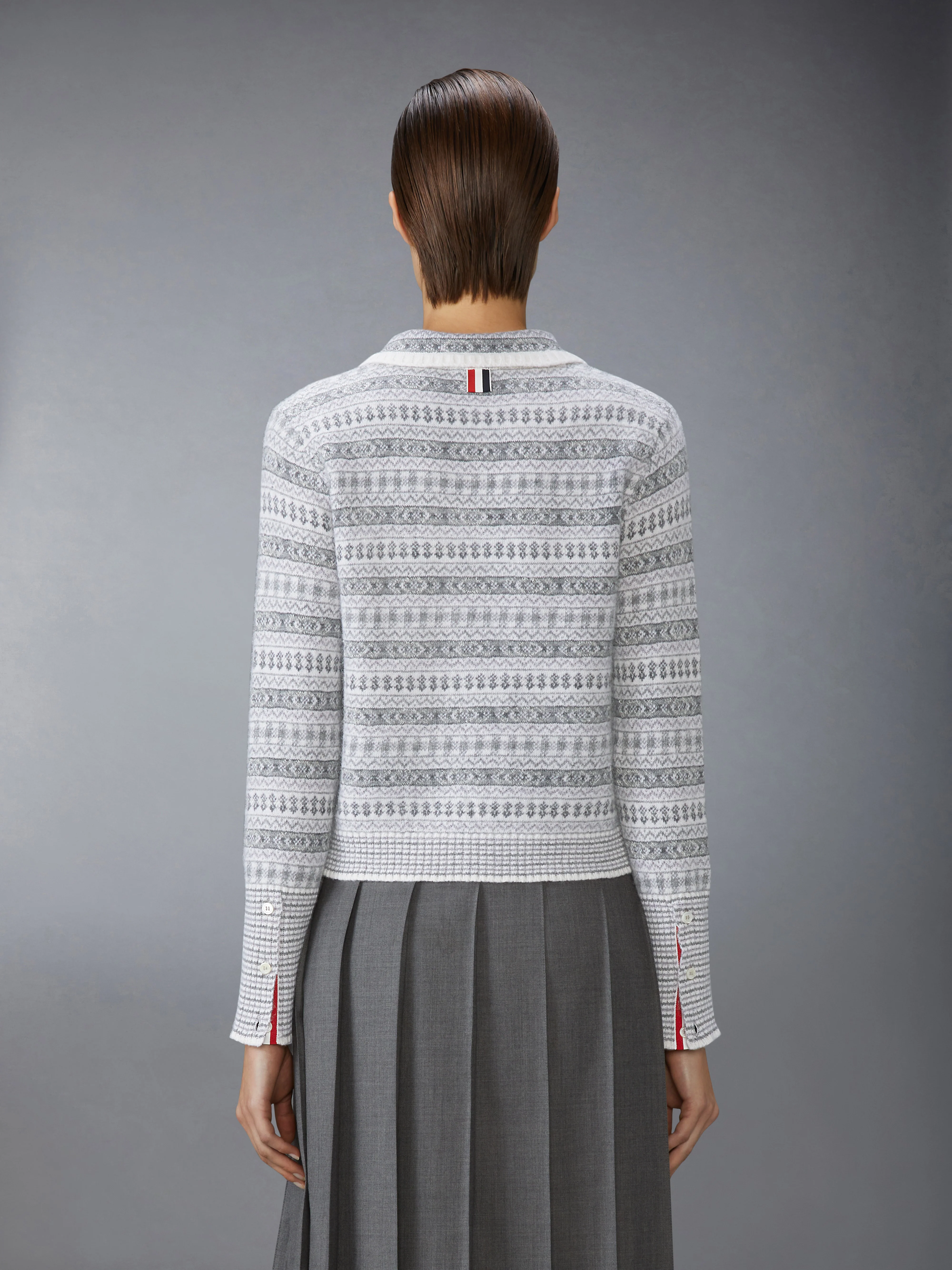 WOOL FLANNEL AND MOHAIR JACQUARD PETER PAN COLLAR PULLOVER - Image 2