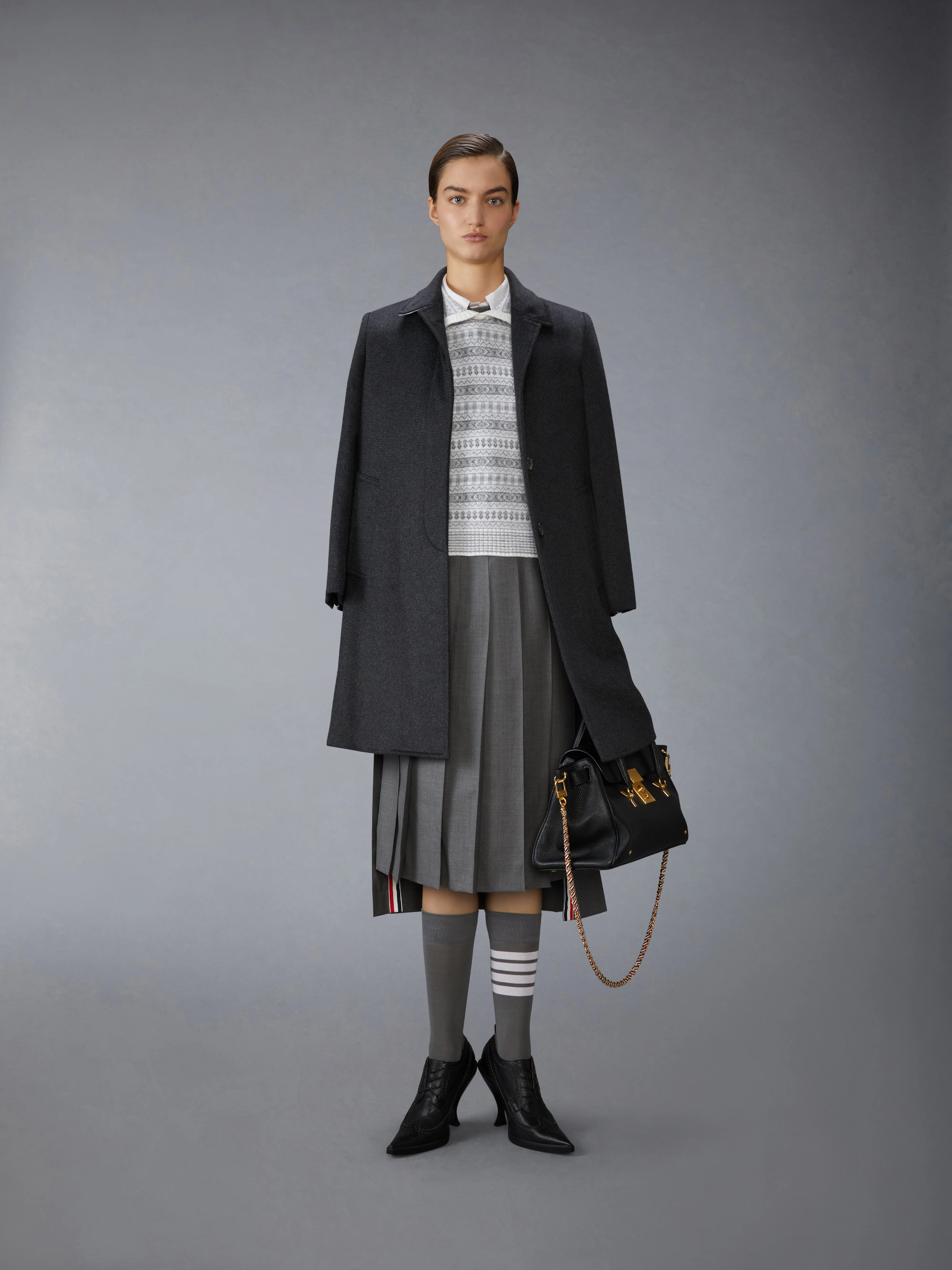 WOOL FLANNEL AND MOHAIR JACQUARD PETER PAN COLLAR PULLOVER - Image 3