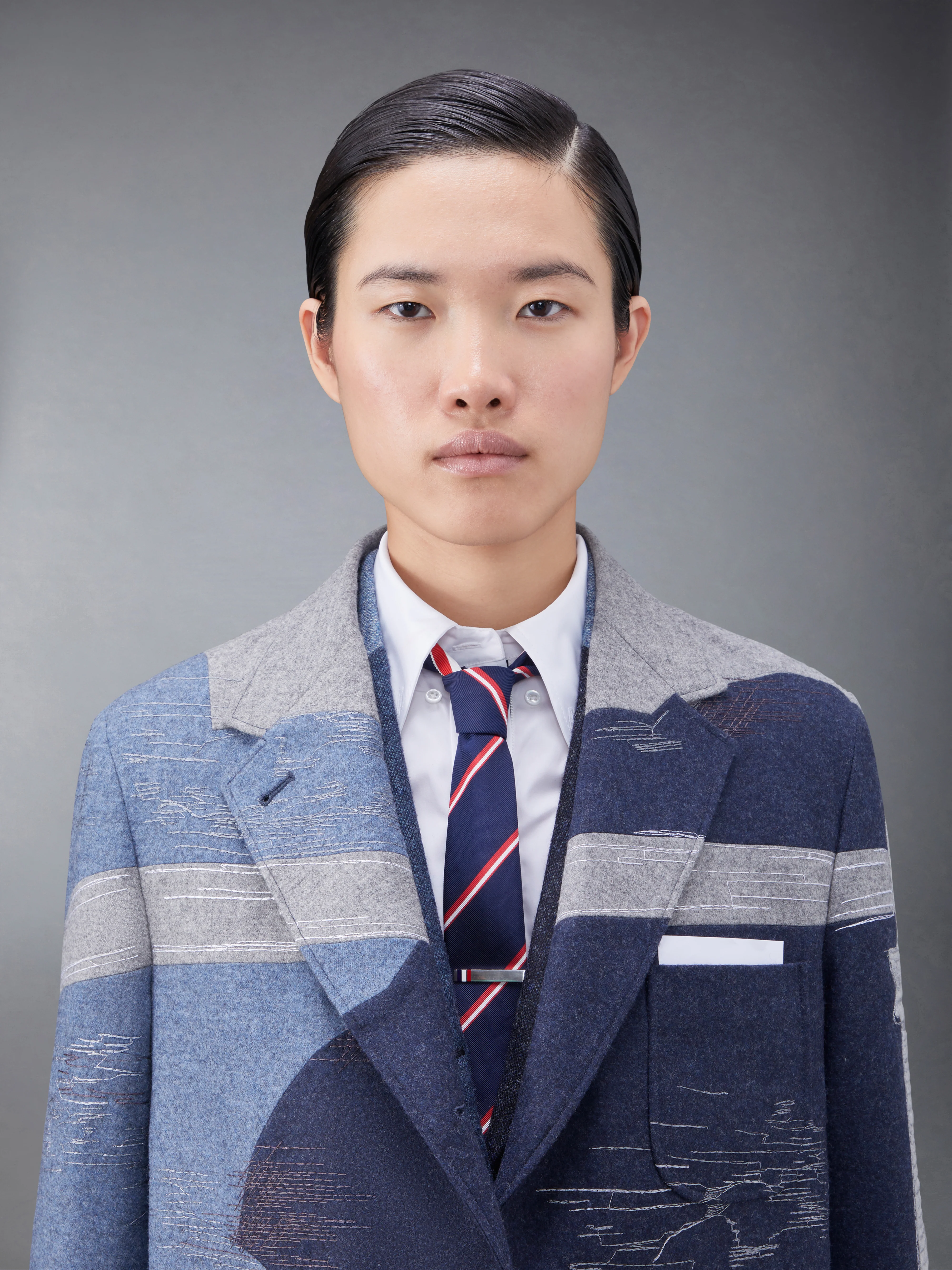 Wool Flannel Stitch Detail Oversized Sack Sport Coat - Image 7