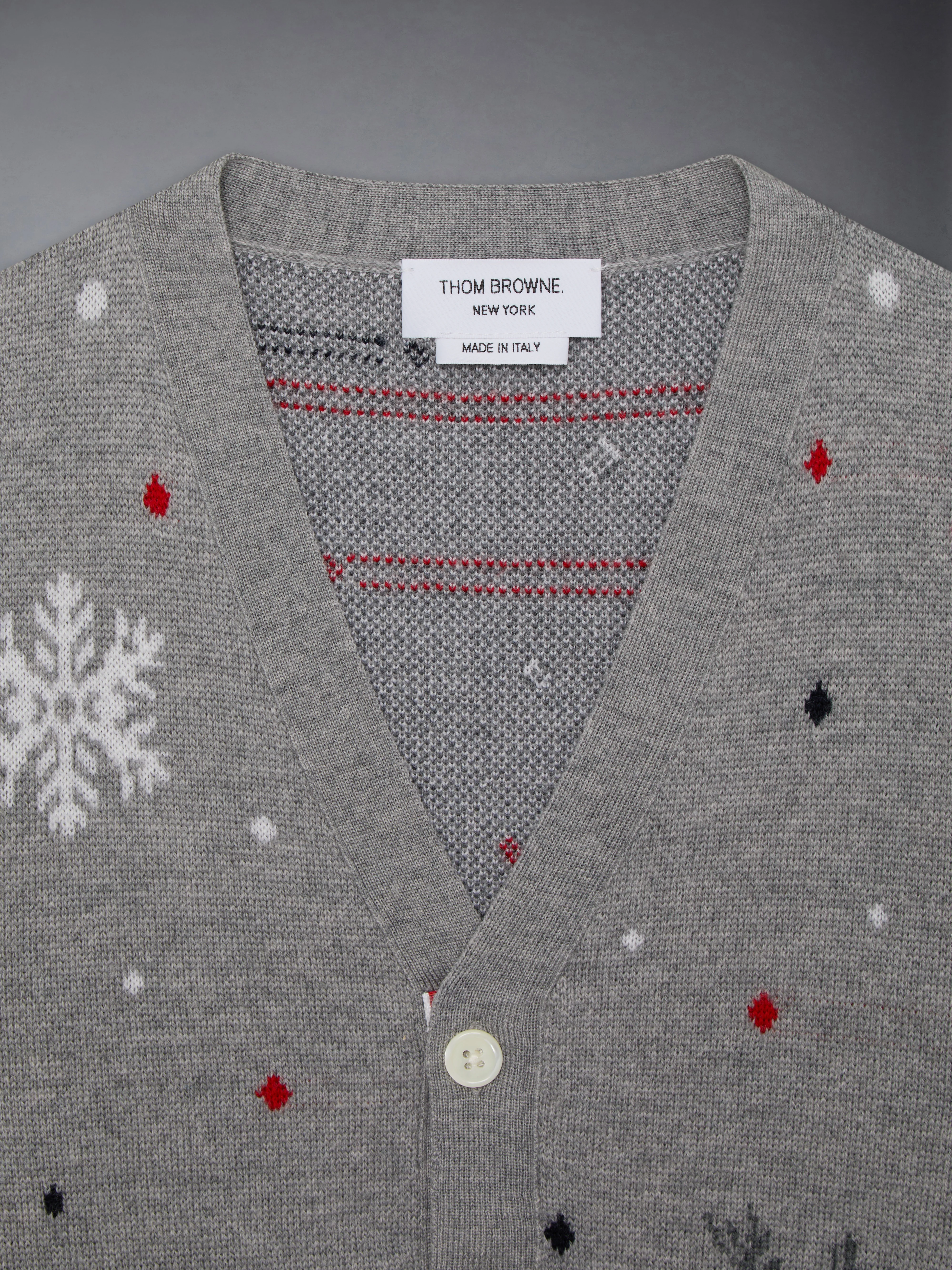 WOOL REINDEER HECTOR 4-BAR INTARSIA CARDIGAN - Image 5