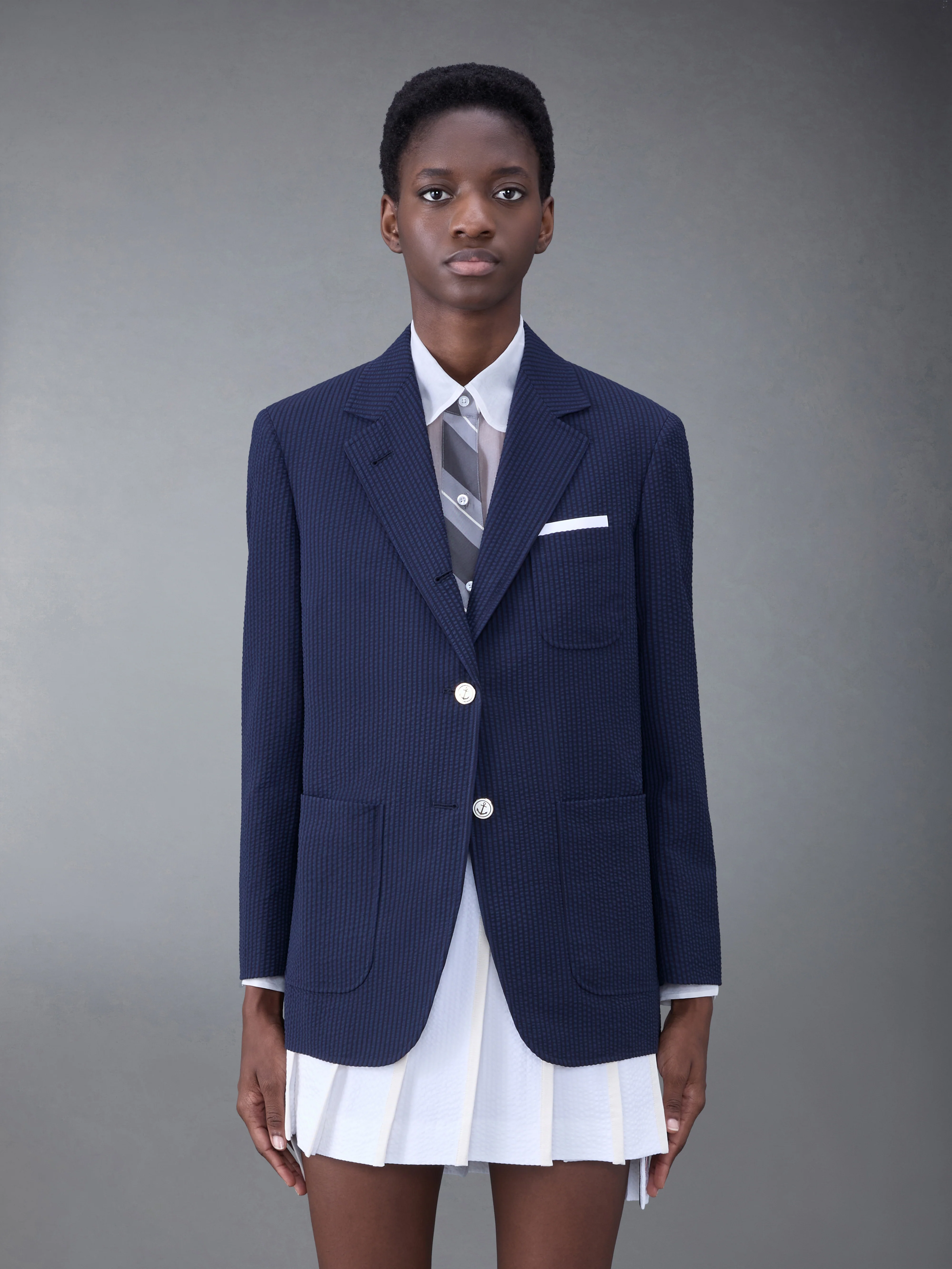 WOOL SEERSUCKER PATCH POCKET SPORT COAT