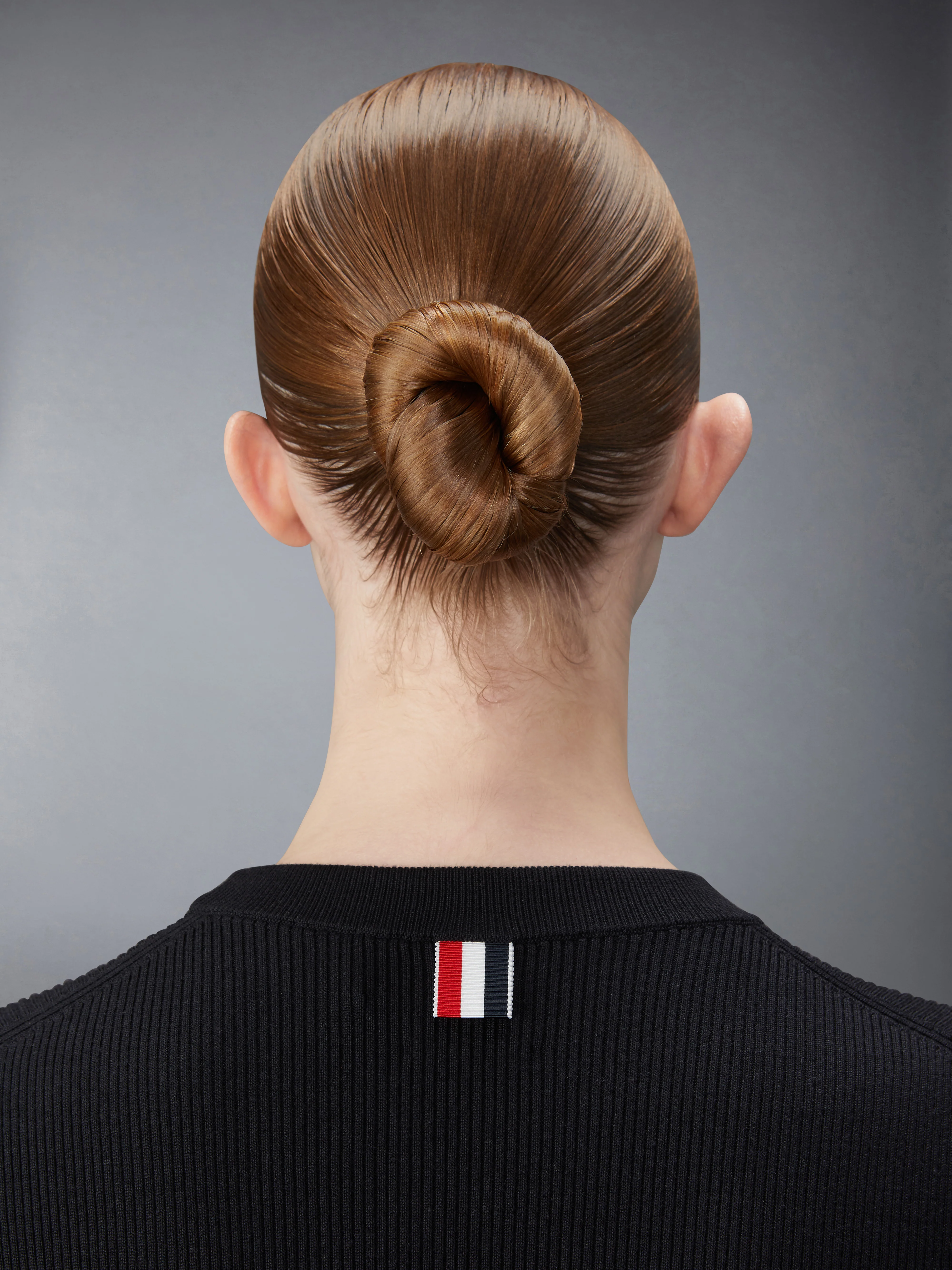 WOOL SILK BLEND TIPPING RIB STITCH CABLE TEE - Image 4