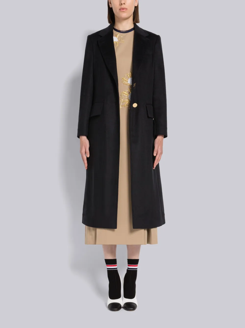 ZIBELINE COAT WEIGHT CASHMERE WIDE LAPEL OVERCOAT - Image 4