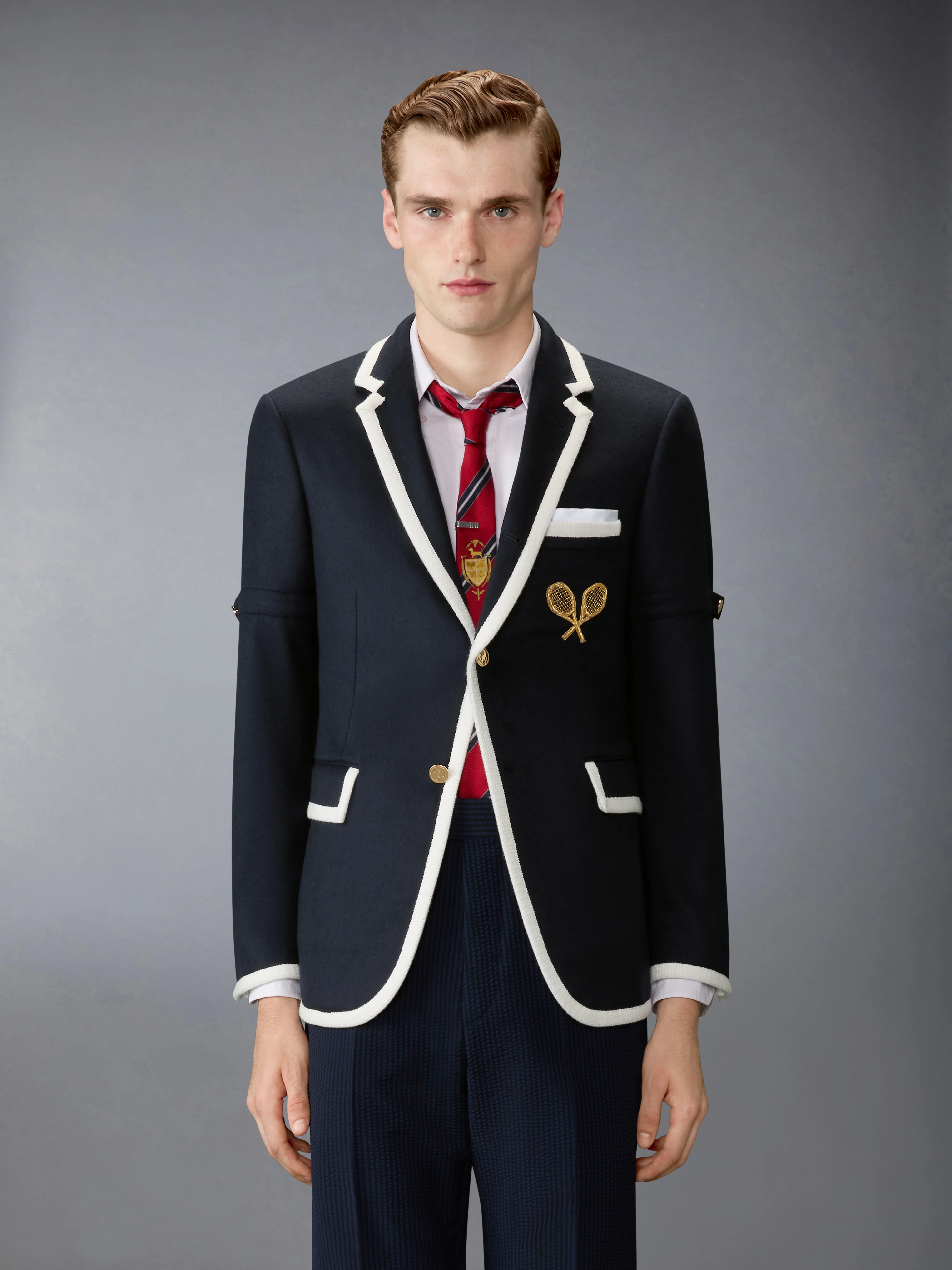 ZIBELINE TENNIS EMBROIDERY SPORTCOAT WITH ARMBANDS