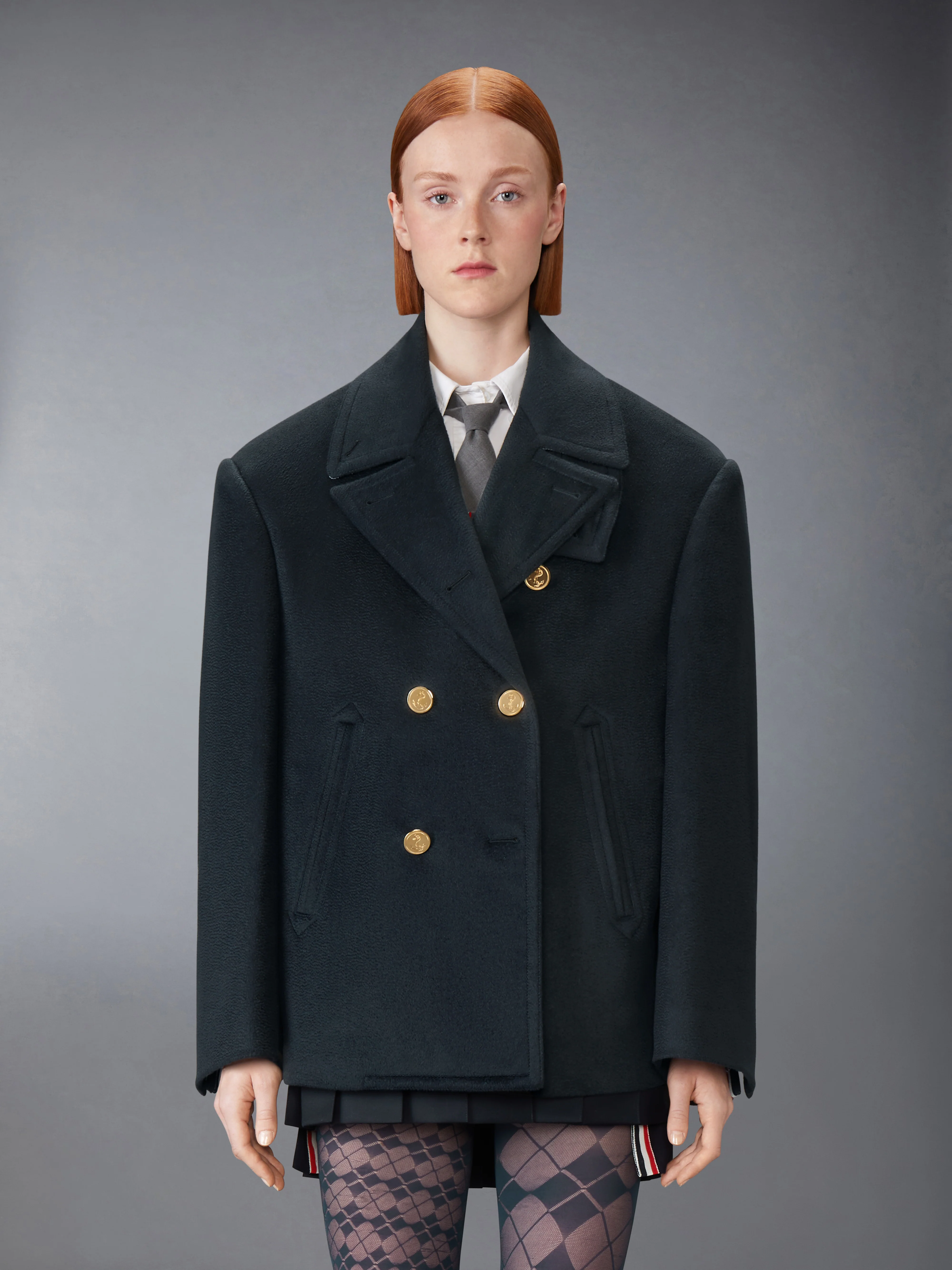 ZIBERLINE FINISH CASHMERE OVERSIZED PEACOAT